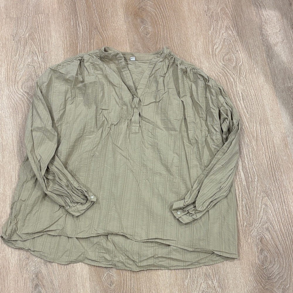 Uniqlo Women’s  Casual Tunic Shirt in Khaki size XL 100% cotton